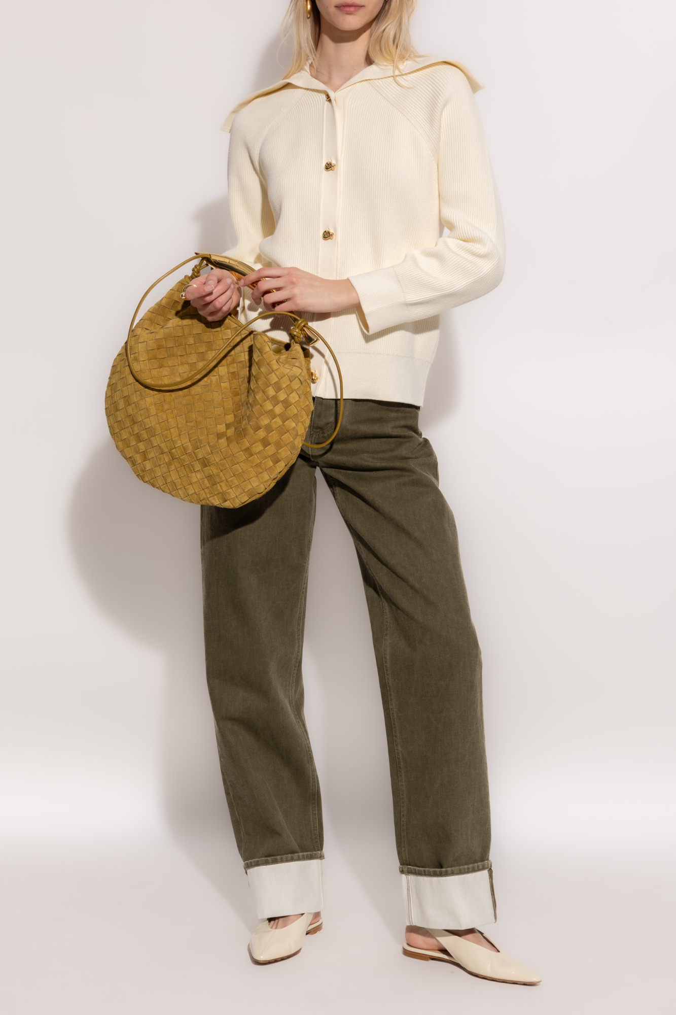 BOTTEGA VENETA カーディガン ネイビーノットボタン カシミア カーディガン| Bottega Veneta® 日本